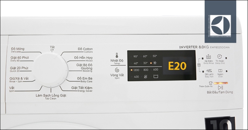 Lỗi E20 Máy Giặt Electrolux Biểu Hiện Gì