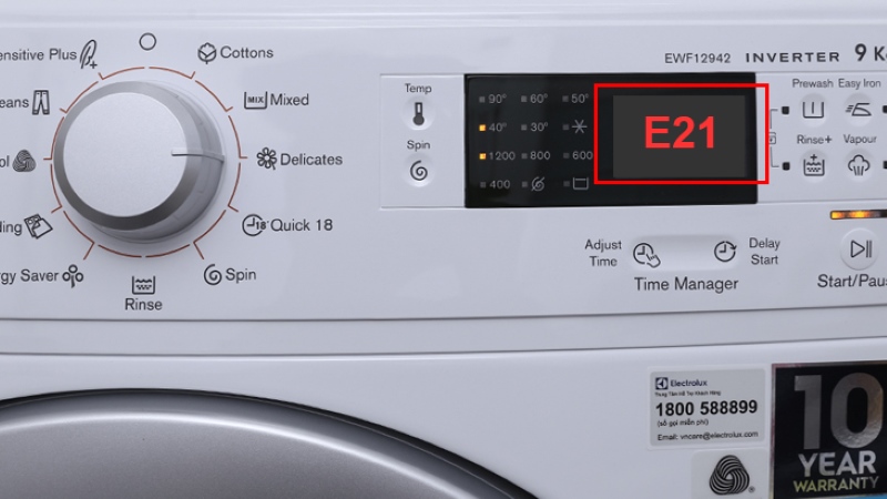 Máy Giặt Electrolux Báo Lỗi E21 Là Bị Gì?