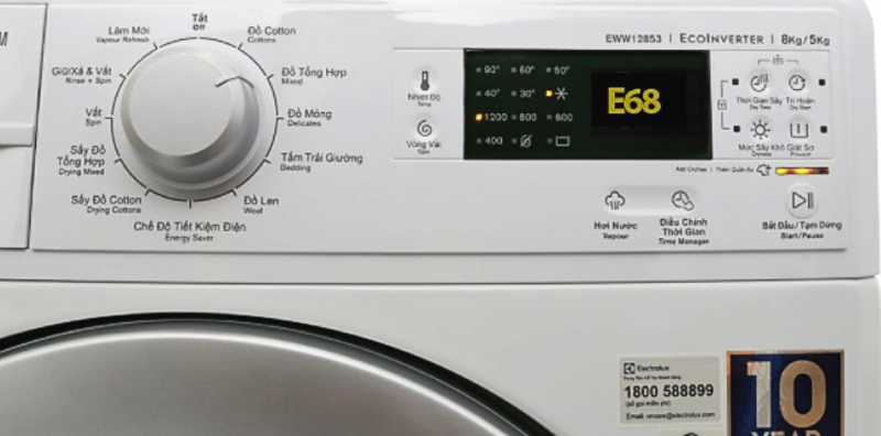 Lỗi E68 Máy Giặt Electrolux Là Bị Gì?