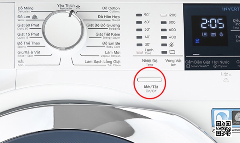 Đối với máy có nút “Mở/Tắt” (On/Off)