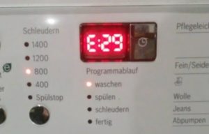 Mã Lỗi E29 Trong Máy Giặt Bosch